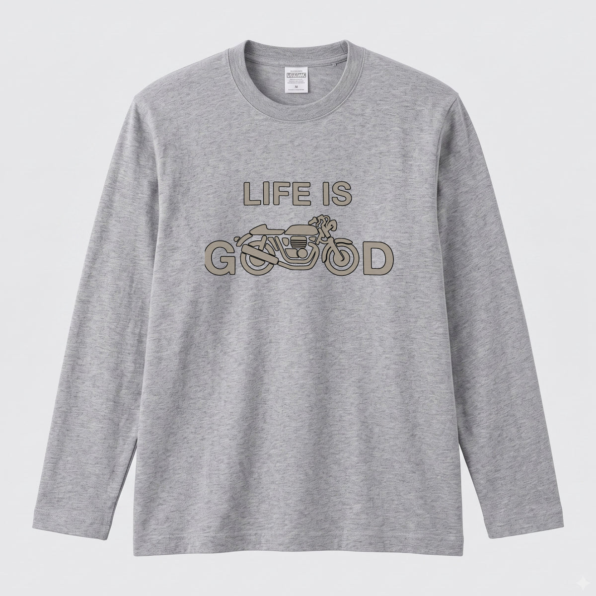 LIFE IS GOOD バイク ロンT クラシック カフェレーサー 長袖 Tシャツ オーガニックコットン リブ メンズ レディース バイク乗り ライダー ツーリング 服 ギフト
