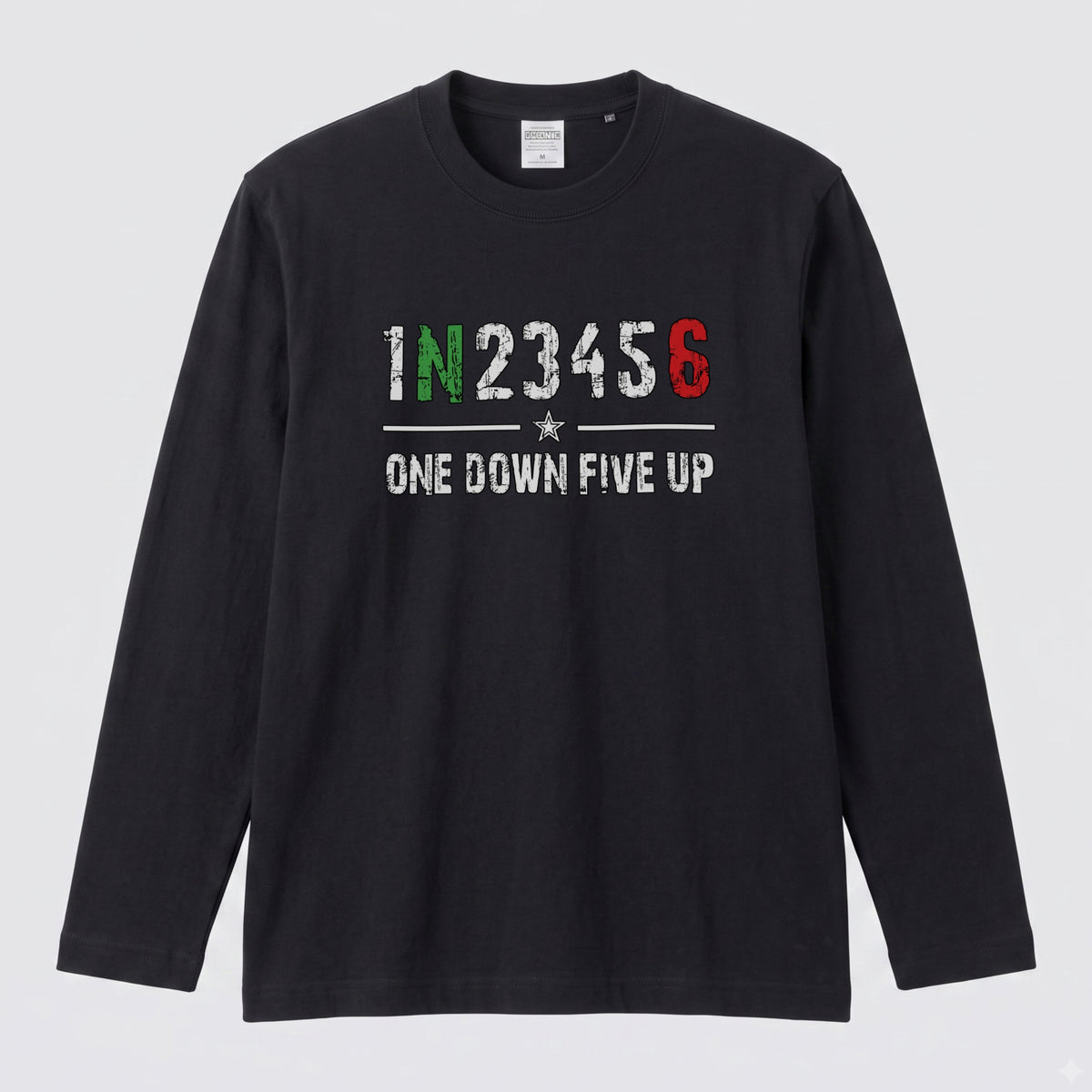 バイク シフトパターン ロンT 1N23456 ONE DOWN FIVE UP 長袖 Tシャツ オーガニックコットン リブ メンズ レディース バイク乗り ライダー ツーリング 服 ギフト