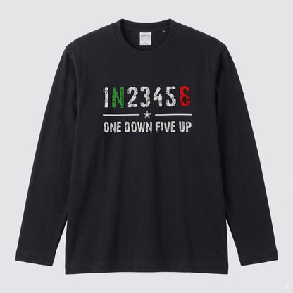 バイク シフトパターン ロンT 1N23456 ONE DOWN FIVE UP 長袖 Tシャツ オーガニックコットン リブ メンズ レディース バイク乗り ライダー ツーリング 服 ギフト