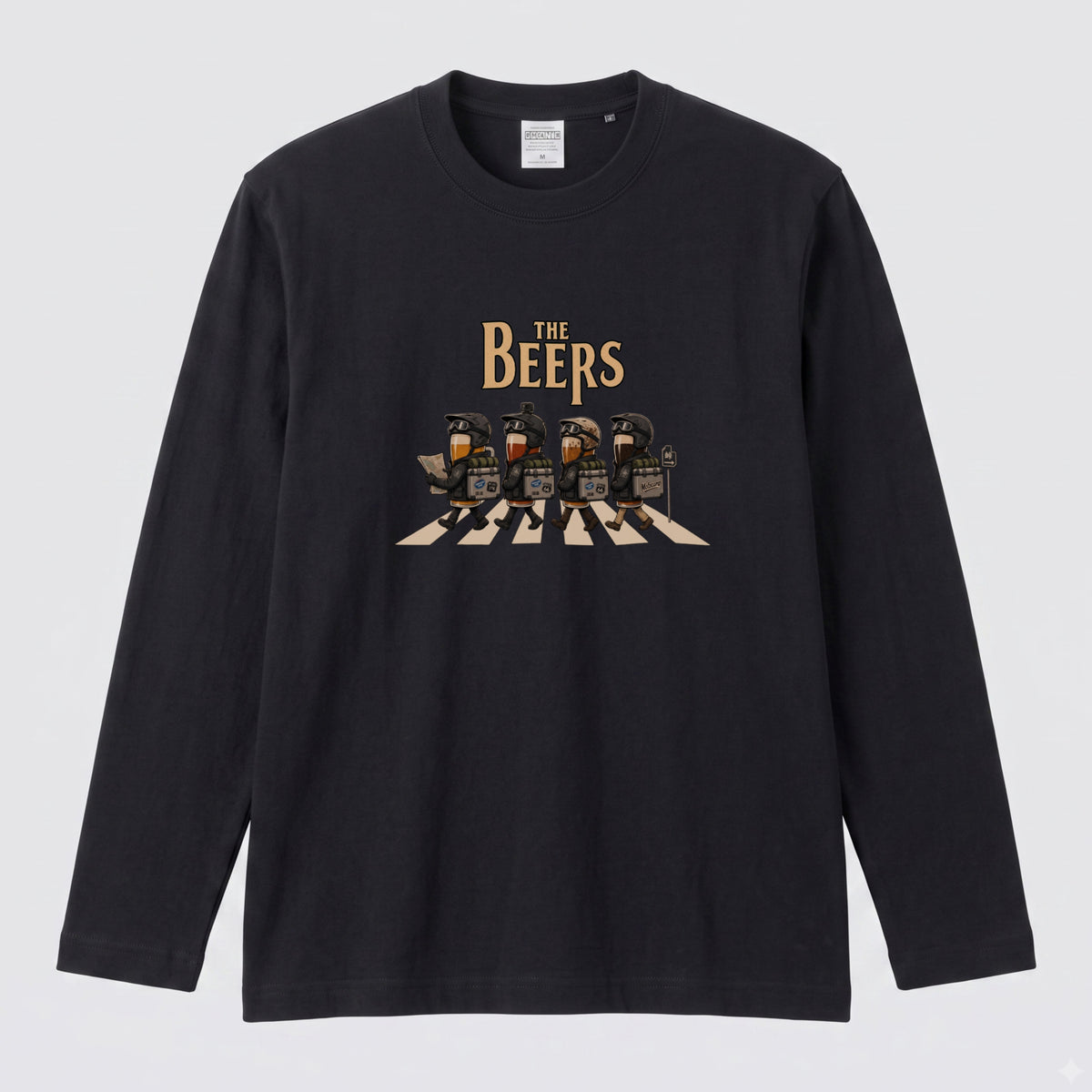 【キャンプ＆バイク好き必見】THE BEERS ロングスリーブ Tシャツ アドベンチャー ツーリング バイクウェア お酒好き ビール カジュアル プレゼント