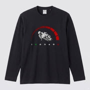 【サーキット＆SS好き必見】バイク タコメーター レッドゾーン ロングスリーブ Tシャツ 1N23456 ツーリング バイクウェア カジュアル ライダー ギフト