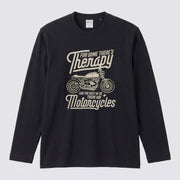 バイク セラピー ロンT クラシック カフェレーサー レトロ 長袖 Tシャツ メッセージ メンズ レディース バイク乗り ライダー ツーリング 服 ギフト