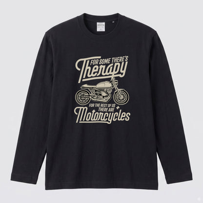 バイク セラピー ロンT クラシック カフェレーサー レトロ 長袖 Tシャツ メッセージ メンズ レディース バイク乗り ライダー ツーリング 服 ギフト