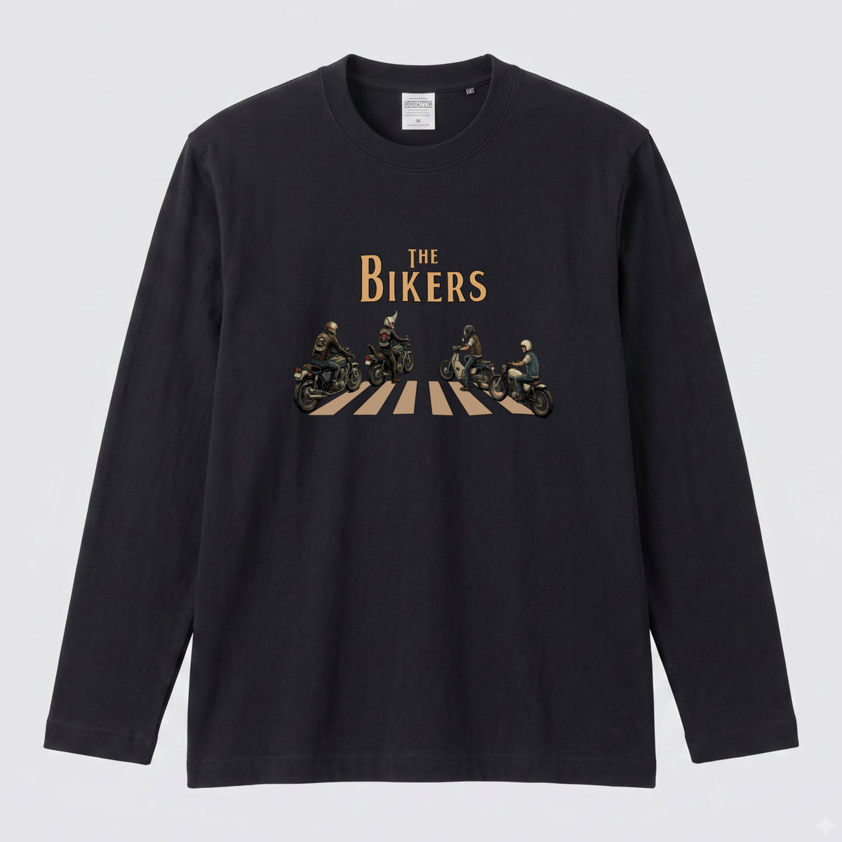 THE BIKERS RIDE | ライダー仲間 バイク走行 イラスト おもしろ かわいい 長袖Tシャツ【バイク好き・ツーリングウェア・普段着・プレゼントに最適】
