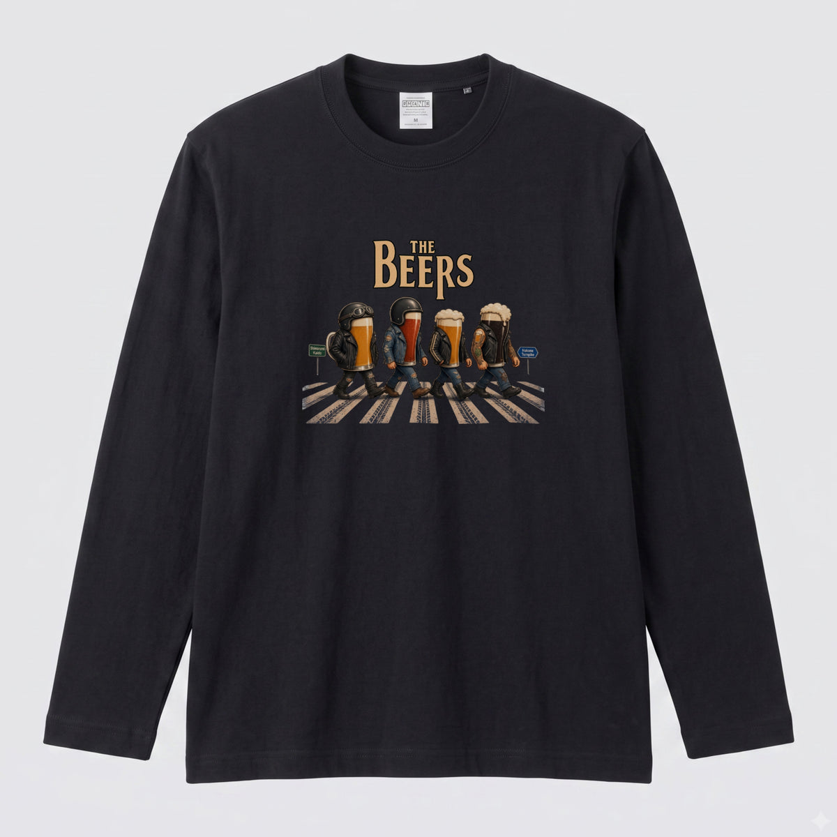 THE BEERS ロングスリーブ Tシャツ バイク乗り お酒好き ツーリング キャンプ バイクウェア カジュアル プレゼント