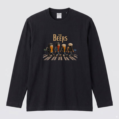 THE BEERS ロングスリーブ Tシャツ バイク乗り お酒好き ツーリング キャンプ バイクウェア カジュアル プレゼント