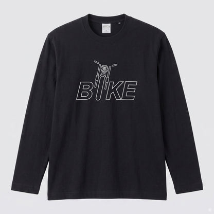 BIKE LOGO | バイク モーターサイクル フロントフェイス ロゴ イラスト 長袖Tシャツ【バイク好き・ライダー・ストリート・プレゼントに最適】