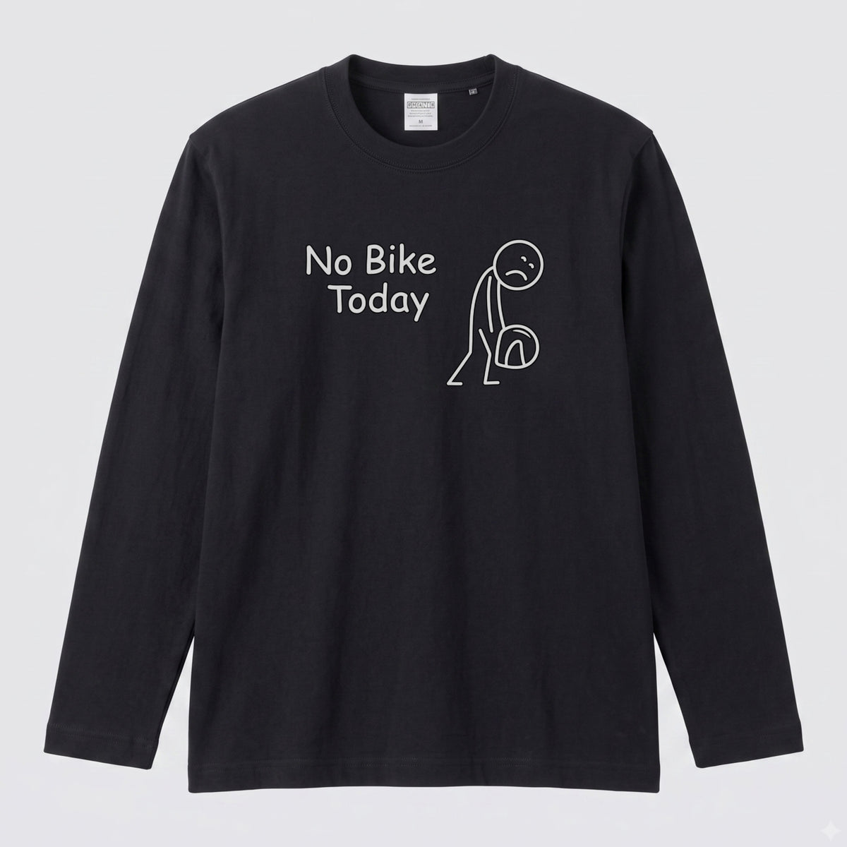 バイク おもしろ ロンT No Bike Today メッセージ イラスト 長袖 Tシャツ メンズ レディース バイク乗り ライダー 雨の日 ツーリング 服 ギフト