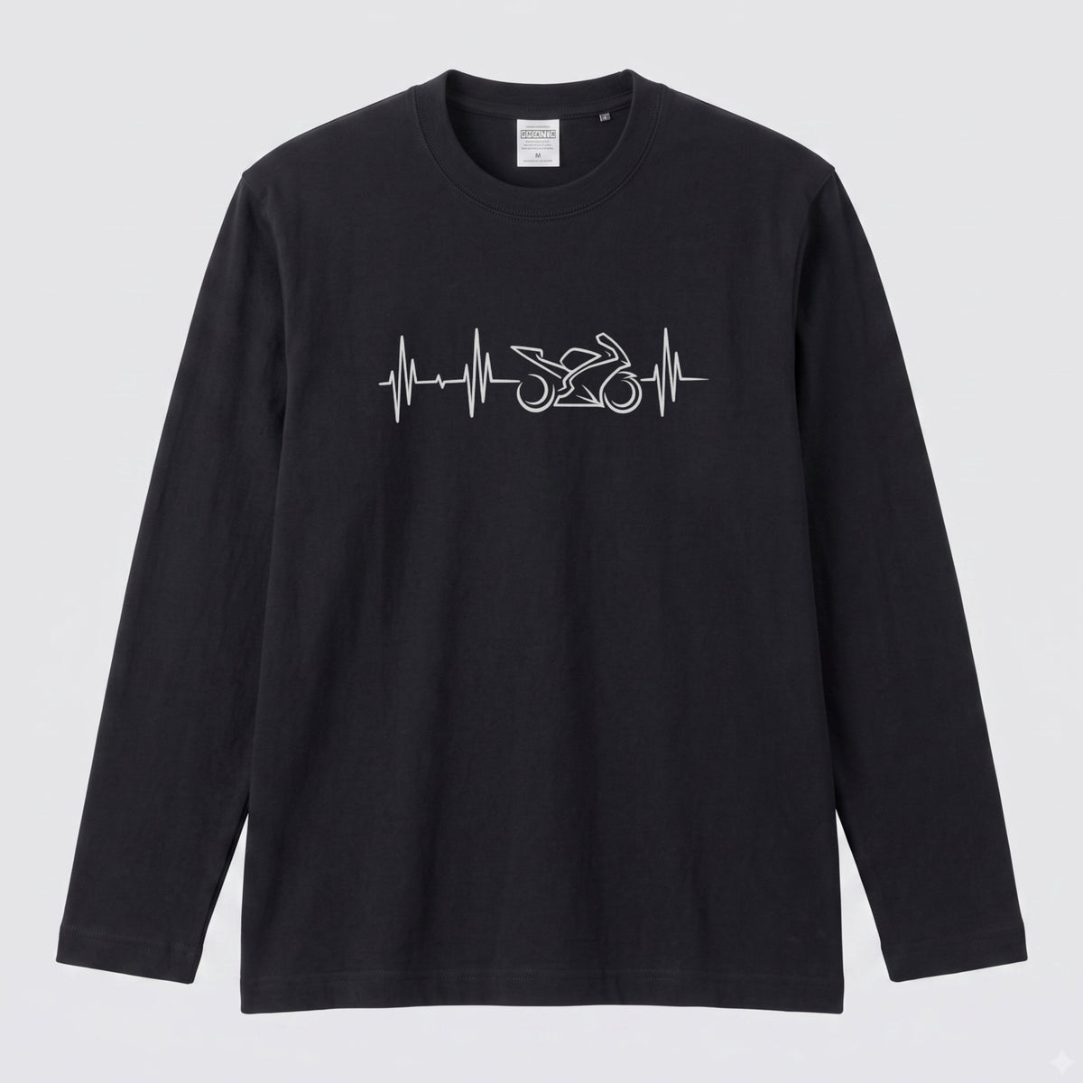 バイク 心拍数 ロンT スーパースポーツ SS パルス 心電図 長袖 Tシャツ ラインアート メンズ レディース バイク乗り ライダー ツーリング 服 ギフト