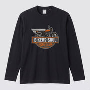 RIDER'S CAFE | ヴィンテージ バイク アメリカン ガレージ ロゴ イラスト 長袖Tシャツ【バイク好き・ツーリングウェア・普段着・プレゼントに最適】