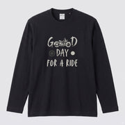 GOOD DAY FOR A RIDE | モーターサイクル レトロ イラスト ロゴ 長袖Tシャツ【バイク男子・バイク女子・ルームウェア・ギフト】
