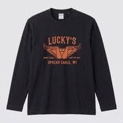 LUCKY'S CYCLES | レトロ アメリカン バイク ガレージ クラシック ロゴ 長袖Tシャツ【バイク好き・ツーリングウェア・普段着・プレゼントに最適】
