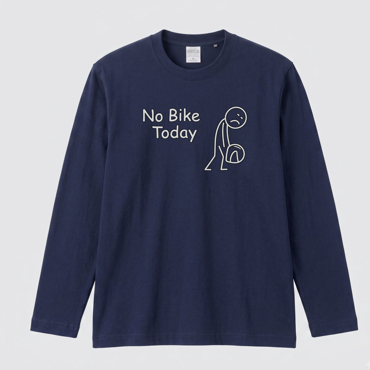 バイク おもしろ ロンT No Bike Today メッセージ イラスト 長袖 Tシャツ メンズ レディース バイク乗り ライダー 雨の日 ツーリング 服 ギフト