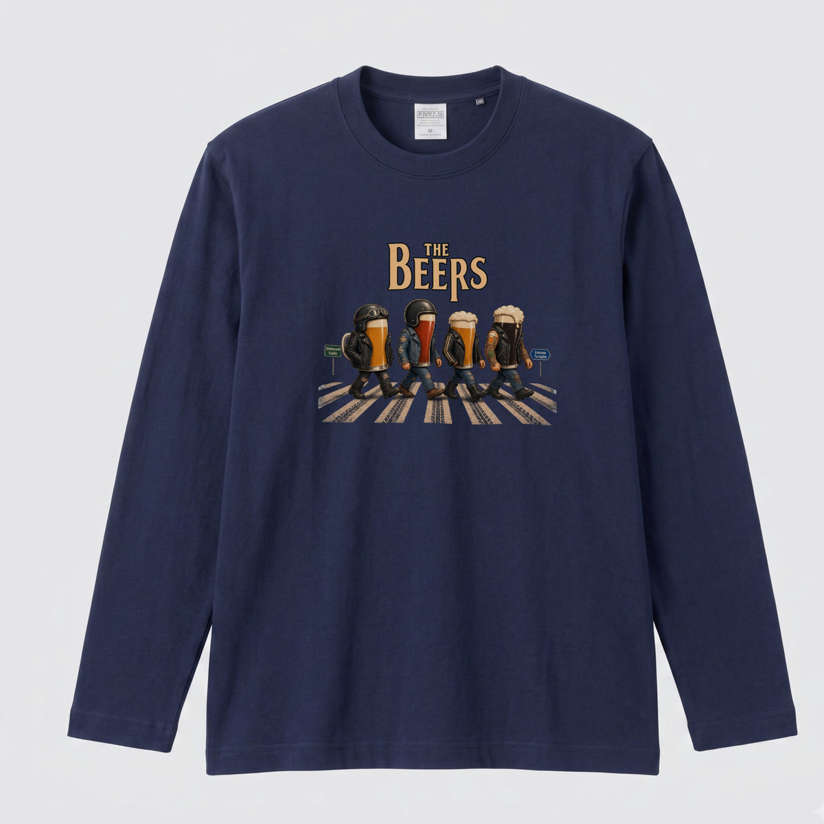 THE BEERS ロングスリーブ Tシャツ バイク乗り お酒好き ツーリング キャンプ バイクウェア カジュアル プレゼント