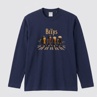 THE BEERS ロングスリーブ Tシャツ バイク乗り お酒好き ツーリング キャンプ バイクウェア カジュアル プレゼント