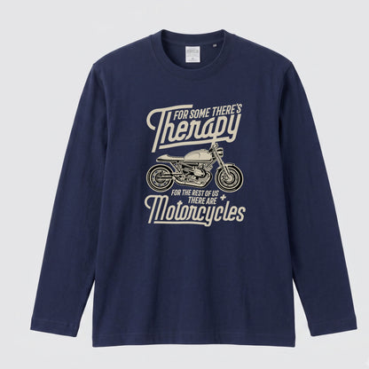 バイク セラピー ロンT クラシック カフェレーサー レトロ 長袖 Tシャツ メッセージ メンズ レディース バイク乗り ライダー ツーリング 服 ギフト