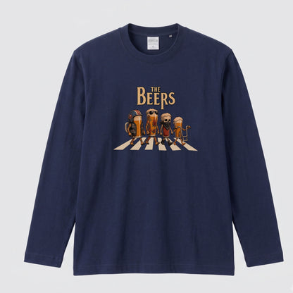 THE BEERS ロングスリーブ Tシャツ ビール好き バイク乗り アメリカン バイカー ツーリング カジュアル プレゼント