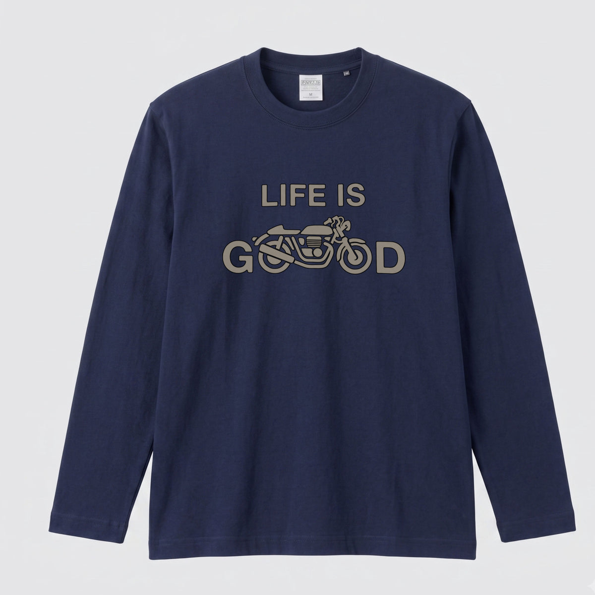 LIFE IS GOOD バイク ロンT クラシック カフェレーサー 長袖 Tシャツ オーガニックコットン リブ メンズ レディース バイク乗り ライダー ツーリング 服 ギフト