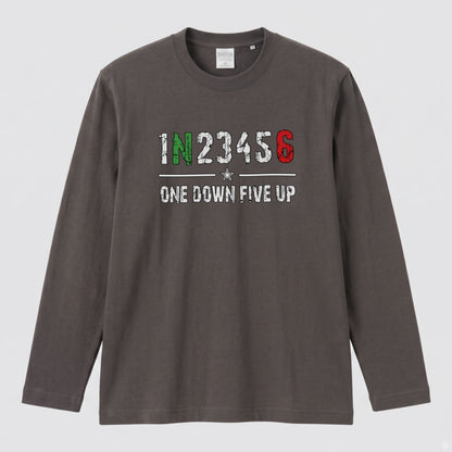 バイク シフトパターン ロンT 1N23456 ONE DOWN FIVE UP 長袖 Tシャツ オーガニックコットン リブ メンズ レディース バイク乗り ライダー ツーリング 服 ギフト