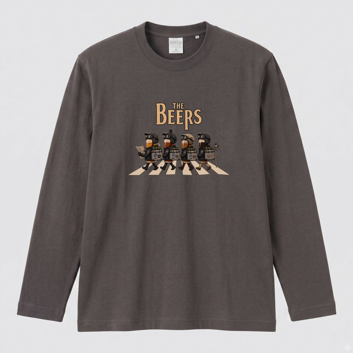【キャンプ＆バイク好き必見】THE BEERS ロングスリーブ Tシャツ アドベンチャー ツーリング バイクウェア お酒好き ビール カジュアル プレゼント