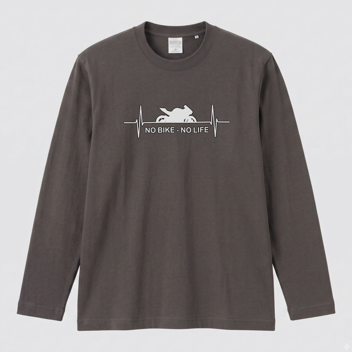 【バイク好き必見】NO BIKE NO LIFE 心拍数デザイン ロングスリーブ Tシャツ ツーリング モーターサイクル カジュアル ライダー ギフト