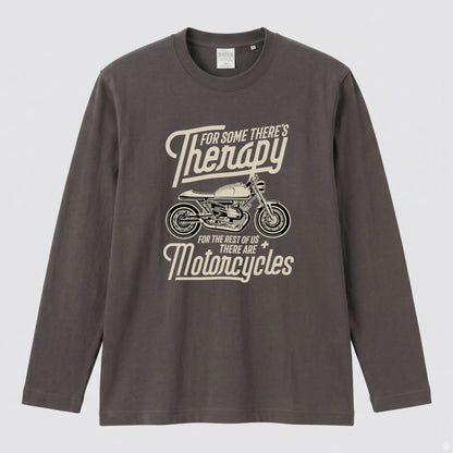 バイク セラピー ロンT クラシック カフェレーサー レトロ 長袖 Tシャツ メッセージ メンズ レディース バイク乗り ライダー ツーリング 服 ギフト