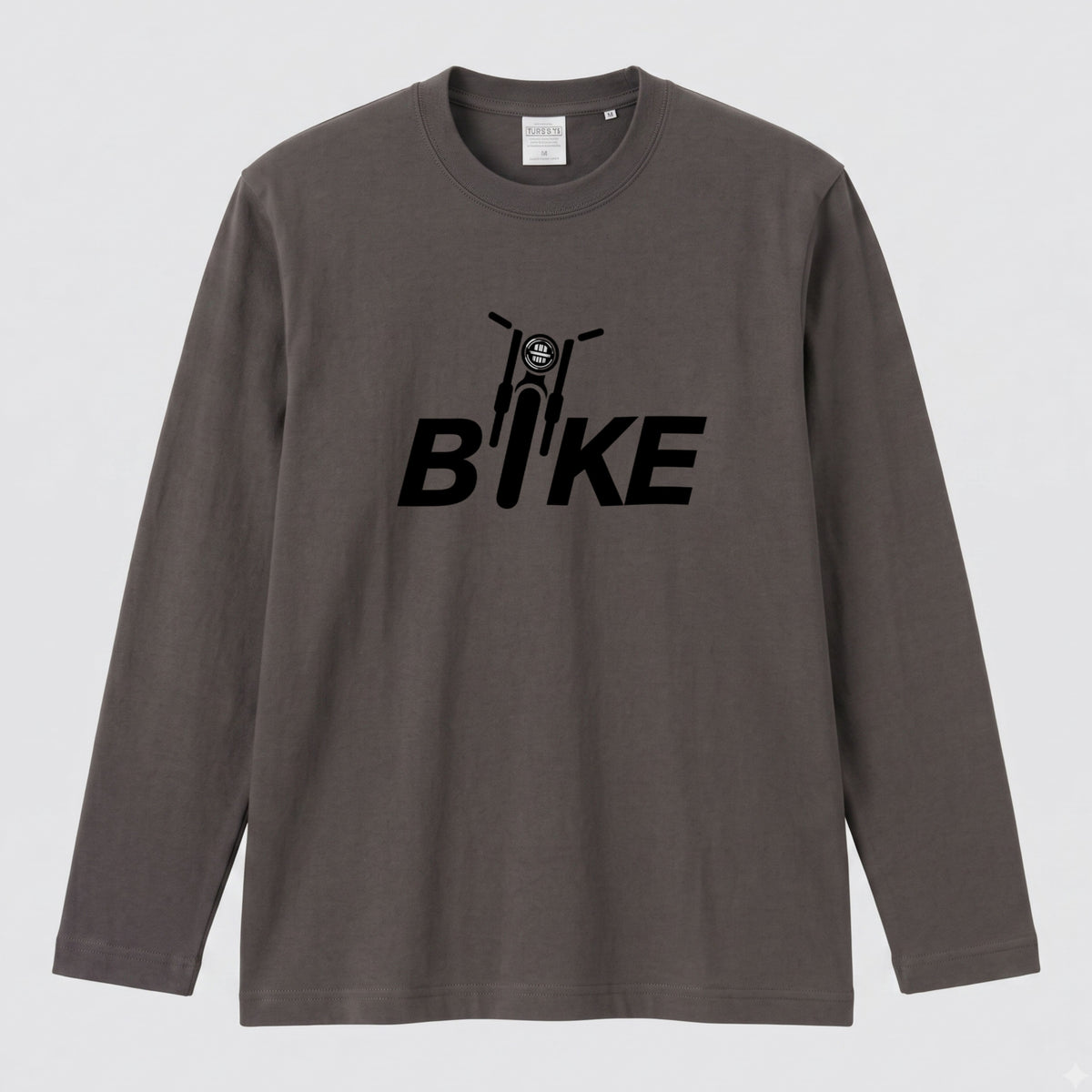 BIKE LOGO | バイク モーターサイクル フロントフェイス ロゴ イラスト 長袖Tシャツ【バイク好き・ライダー・ストリート・プレゼントに最適】