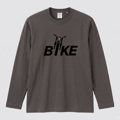 BIKE LOGO | バイク モーターサイクル フロントフェイス ロゴ イラスト 長袖Tシャツ【バイク好き・ライダー・ストリート・プレゼントに最適】