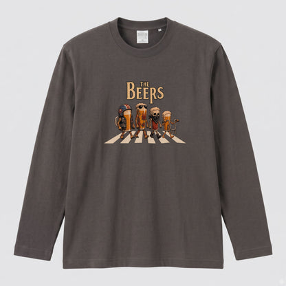 THE BEERS ロングスリーブ Tシャツ ビール好き バイク乗り アメリカン バイカー ツーリング カジュアル プレゼント