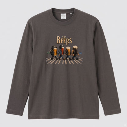 THE BEERS ロングスリーブ Tシャツ バイク乗り お酒好き ツーリング キャンプ バイクウェア カジュアル プレゼント