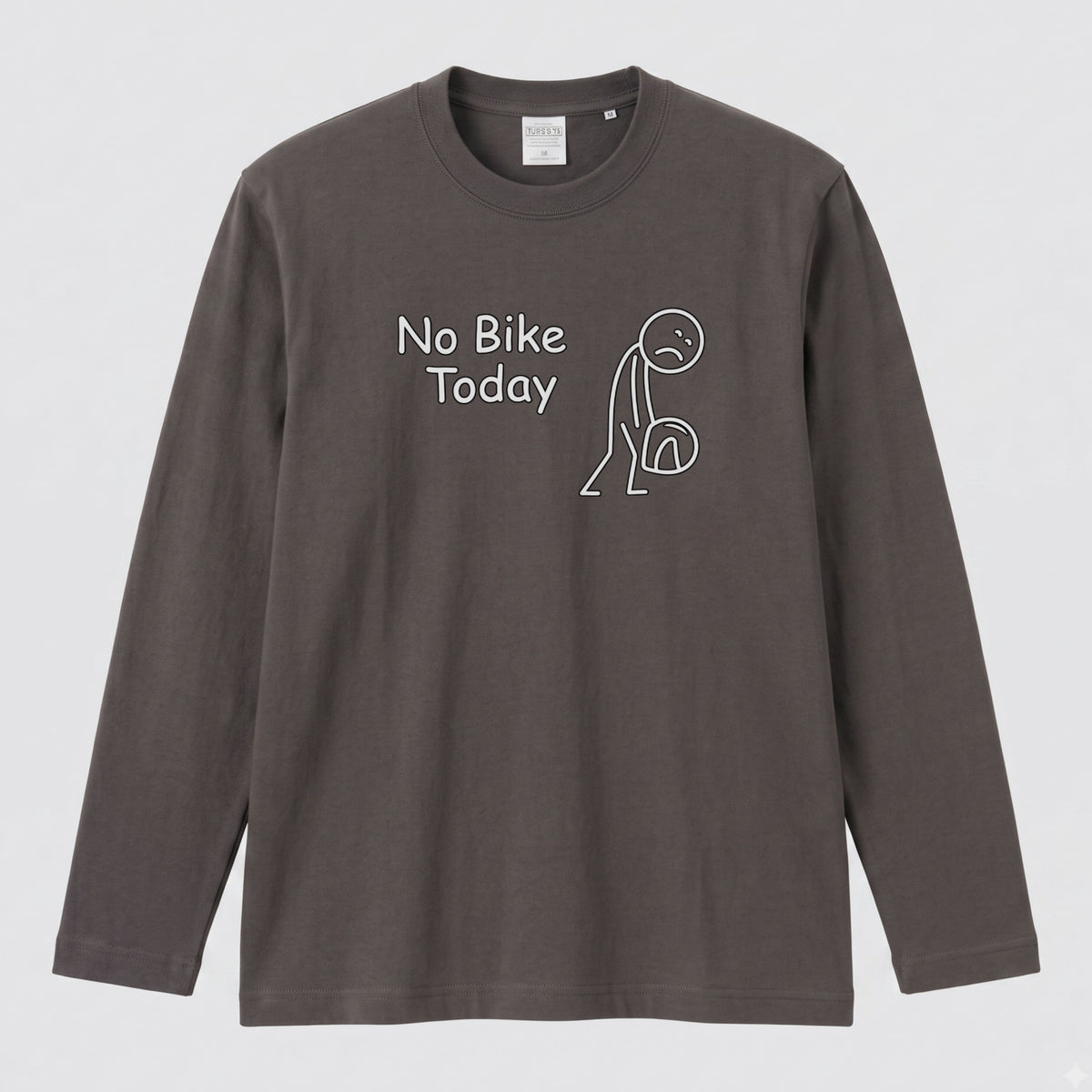 バイク おもしろ ロンT No Bike Today メッセージ イラスト 長袖 Tシャツ メンズ レディース バイク乗り ライダー 雨の日 ツーリング 服 ギフト