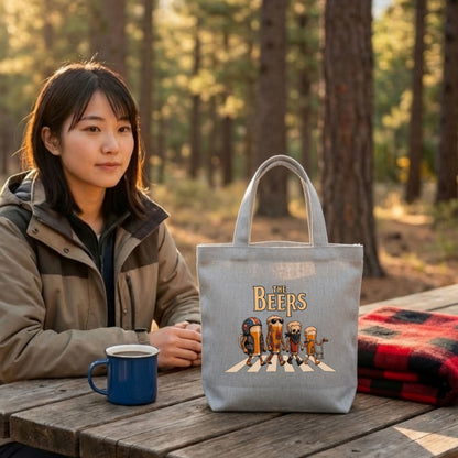 THE BEERS キャンバス トートバッグ A4 大容量 ビール好き バイク乗り キャンプ アウトドア エコバッグ プレゼント