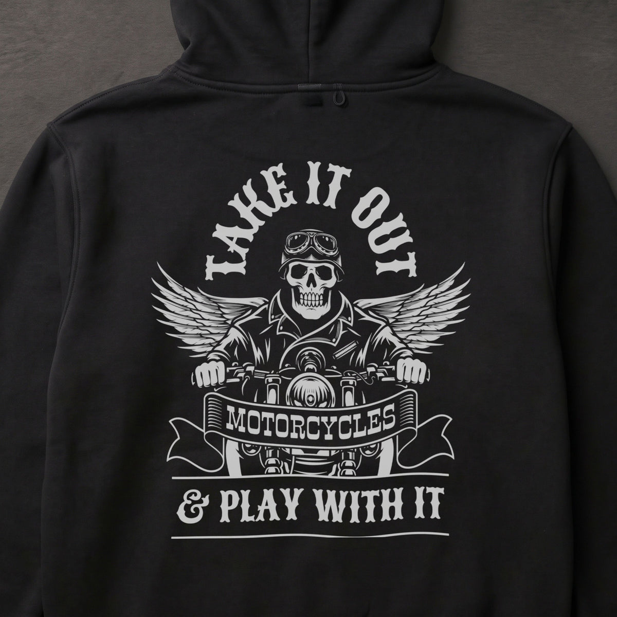 RIDER-0909-05 Take It Out Motorcycle パーカー | モーターサイクル バックプリント