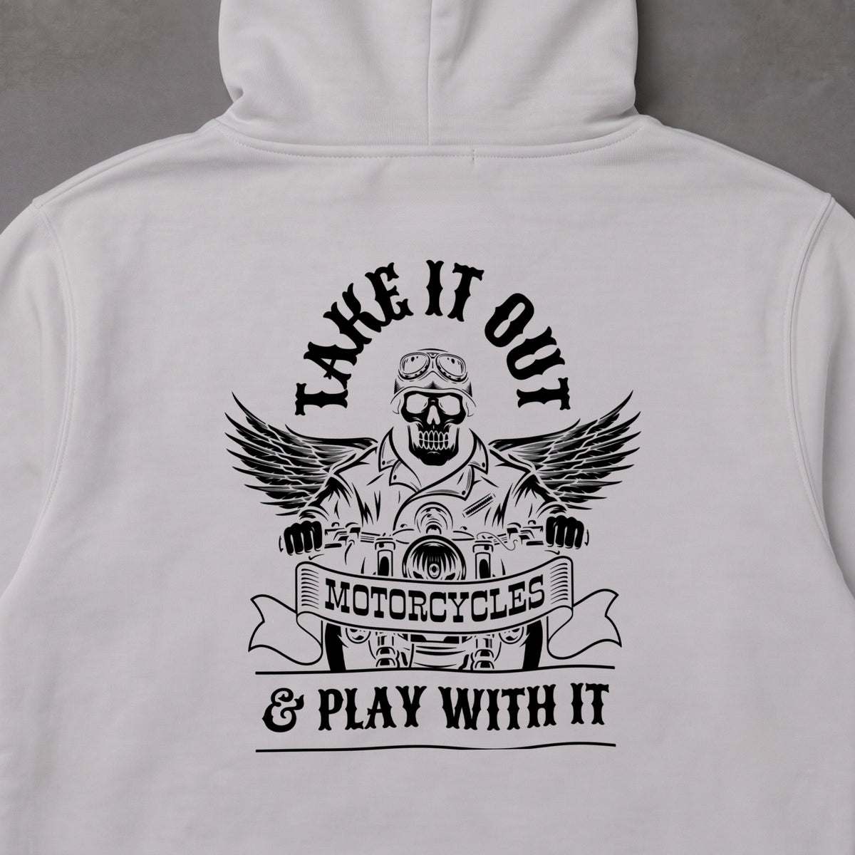 RIDER-0909-05 Take It Out Motorcycle パーカー | モーターサイクル バックプリント