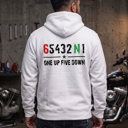 RIDER-0909-06 654321 Motorcycle パーカー | One Up Five Down