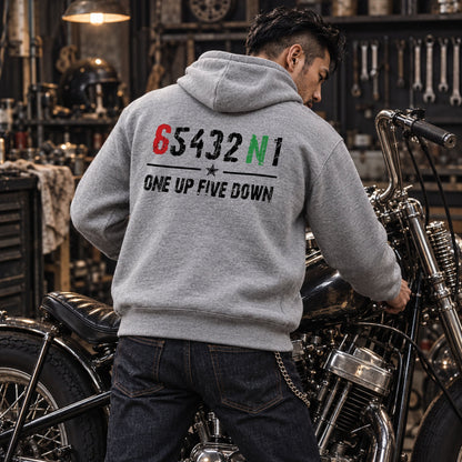 RIDER-0909-06 654321 Motorcycle パーカー | One Up Five Down