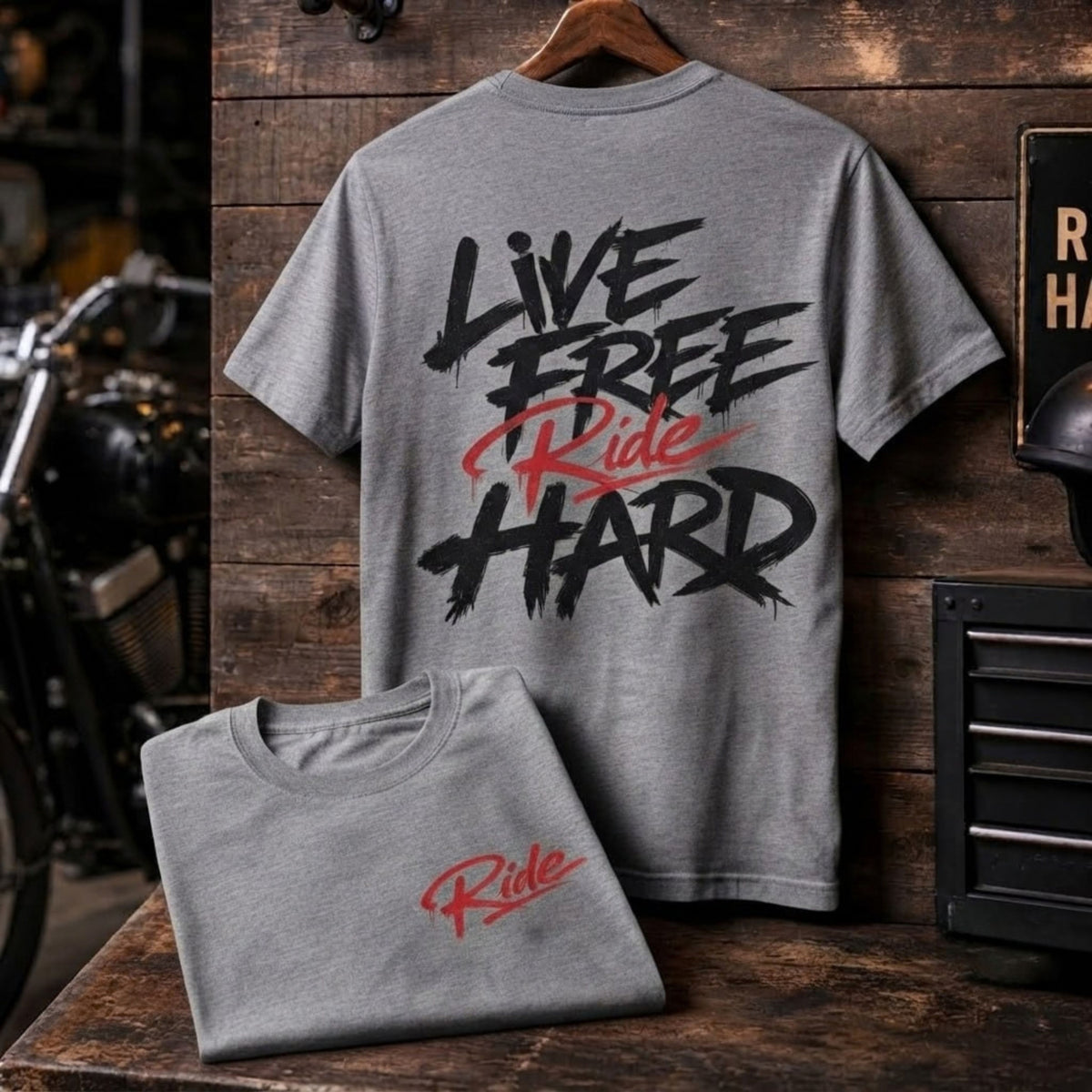 LIVE FREE RIDE HARD メンズ・レディース tシャツ | 全6色展開・大きいサイズ対応