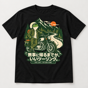 カエルライダー バイクTシャツ「無事に帰るまでが、いいツーリング。」