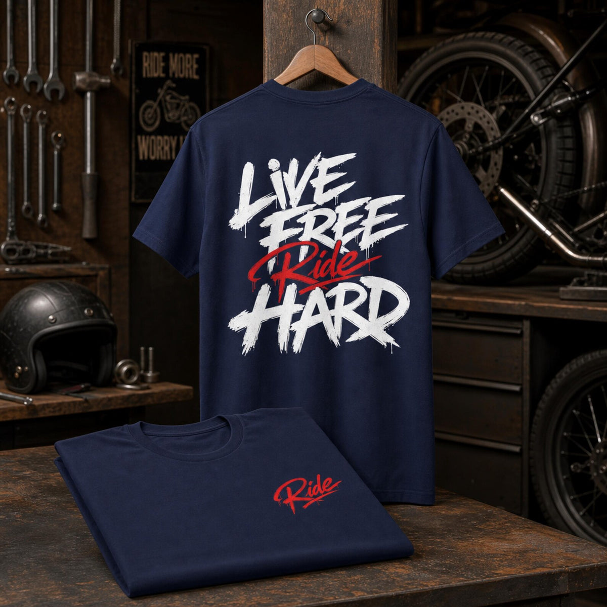 LIVE FREE RIDE HARD メンズ・レディース tシャツ | 全6色展開・大きいサイズ対応