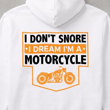 グレー I Don't Snore モーターサイクル パーカー バックプリント