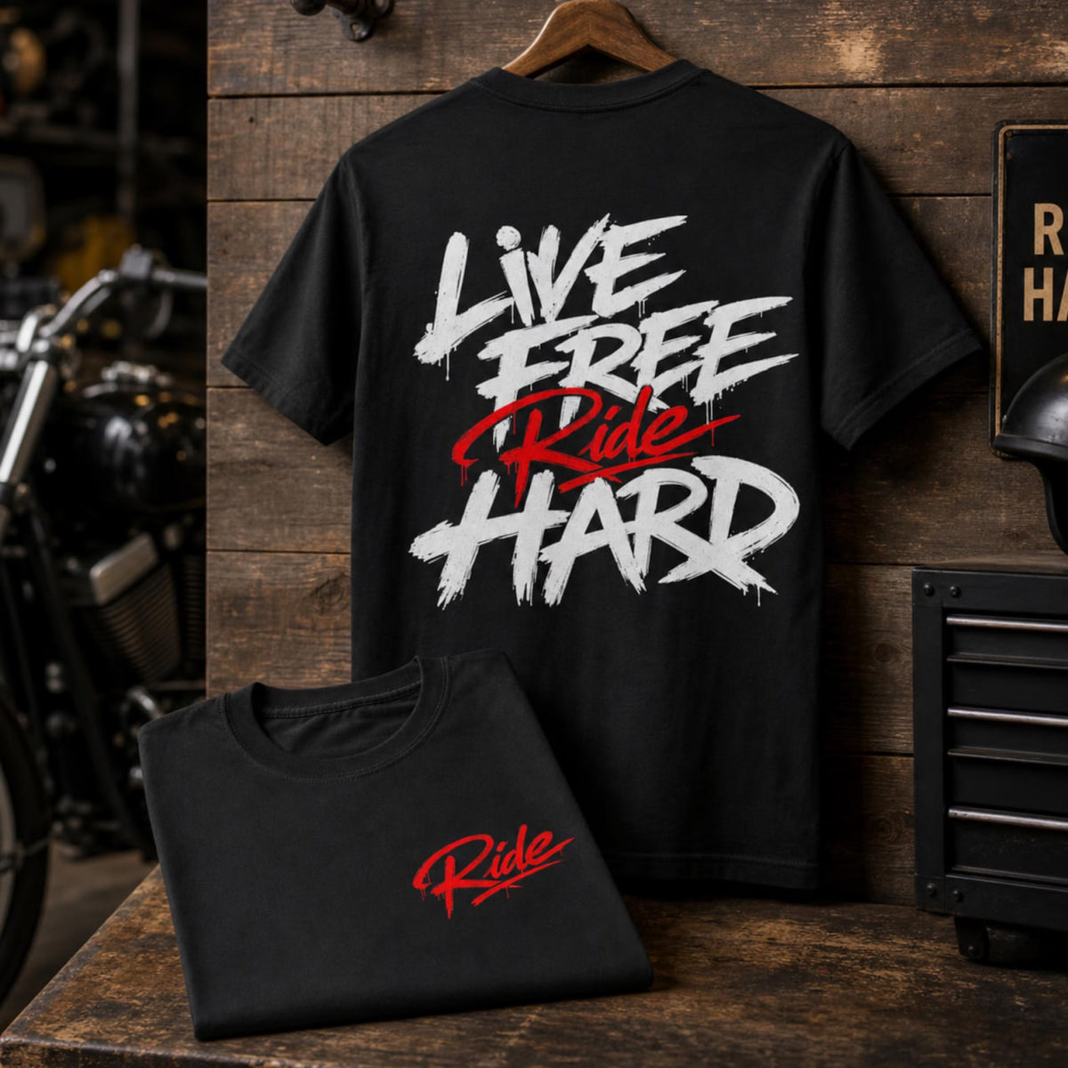 LIVE FREE RIDE HARD メンズ・レディース tシャツ | 全6色展開・大きいサイズ対応
