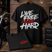 LIVE FREE RIDE HARD メンズ・レディース tシャツ | 全6色展開・大きいサイズ対応