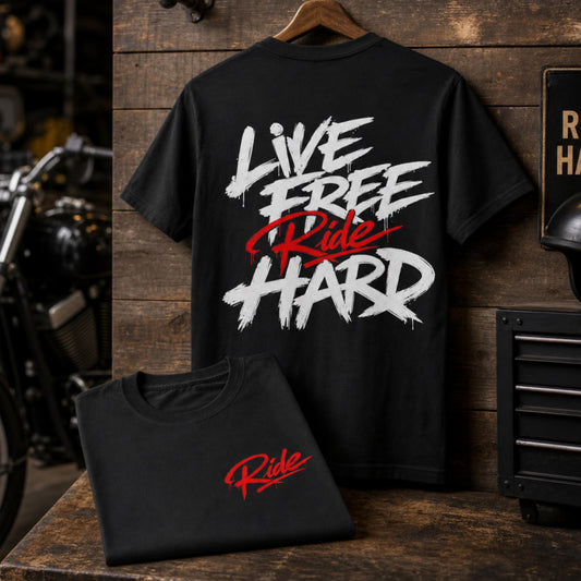 LIVE FREE RIDE HARD メンズ・レディース tシャツ | 全6色展開・大きいサイズ対応