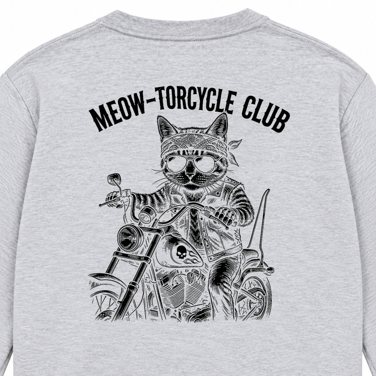 MEOW-TORCYCLE CLUB 猫ライダー バイク 長袖Tシャツ バックプリント