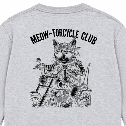 MEOW-TORCYCLE CLUB 猫ライダー バイク 長袖Tシャツ バックプリント