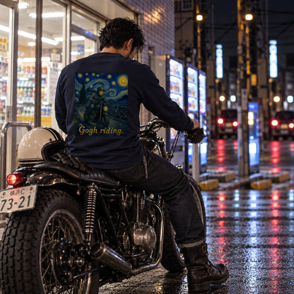 Gogh Riding バイクライダー 長袖Tシャツ バックプリント