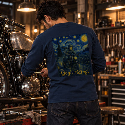 Gogh Riding バイクライダー 長袖Tシャツ バックプリント