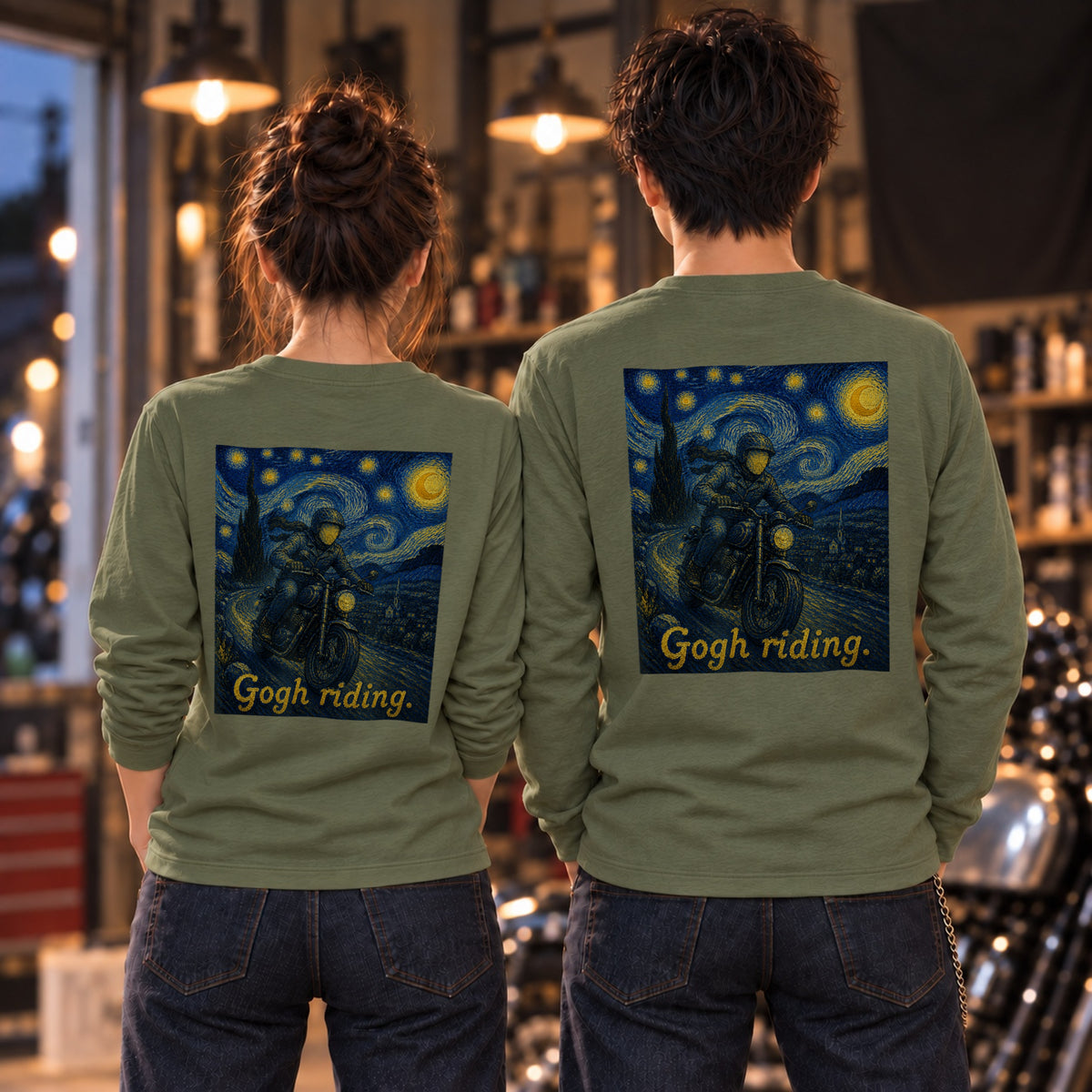 Gogh Riding バイクライダー 長袖Tシャツ バックプリント