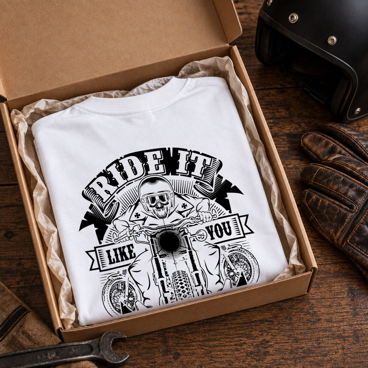 RIDE IT LIKE YOU STOLE IT スカルライダー バイク 長袖Tシャツ バックプリント