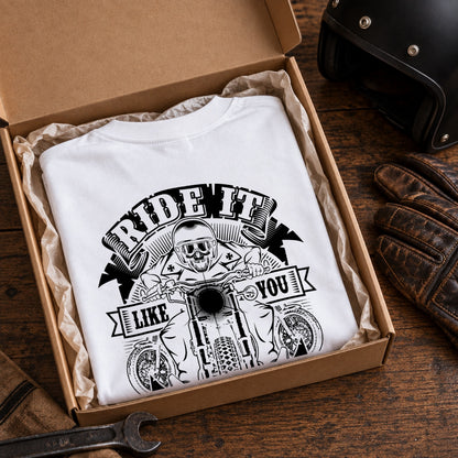RIDE IT LIKE YOU STOLE IT スカルライダー バイク 長袖Tシャツ バックプリント